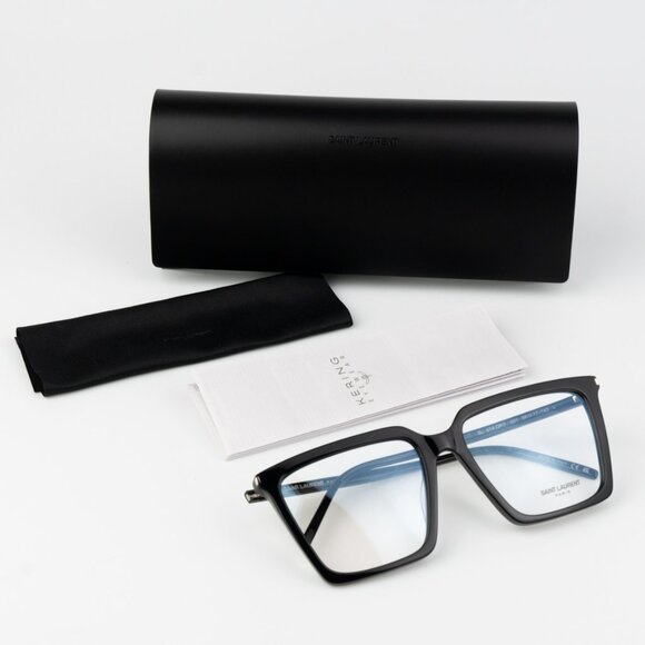 NEW Saint Laurent SL474OPT 001 Black Square Women Eyeglasses - Picture 11 of 11